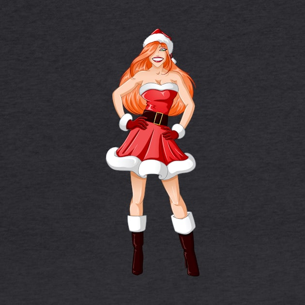 Woman Dressed In Sexy Santa Clothes For Christmas by LironPeer